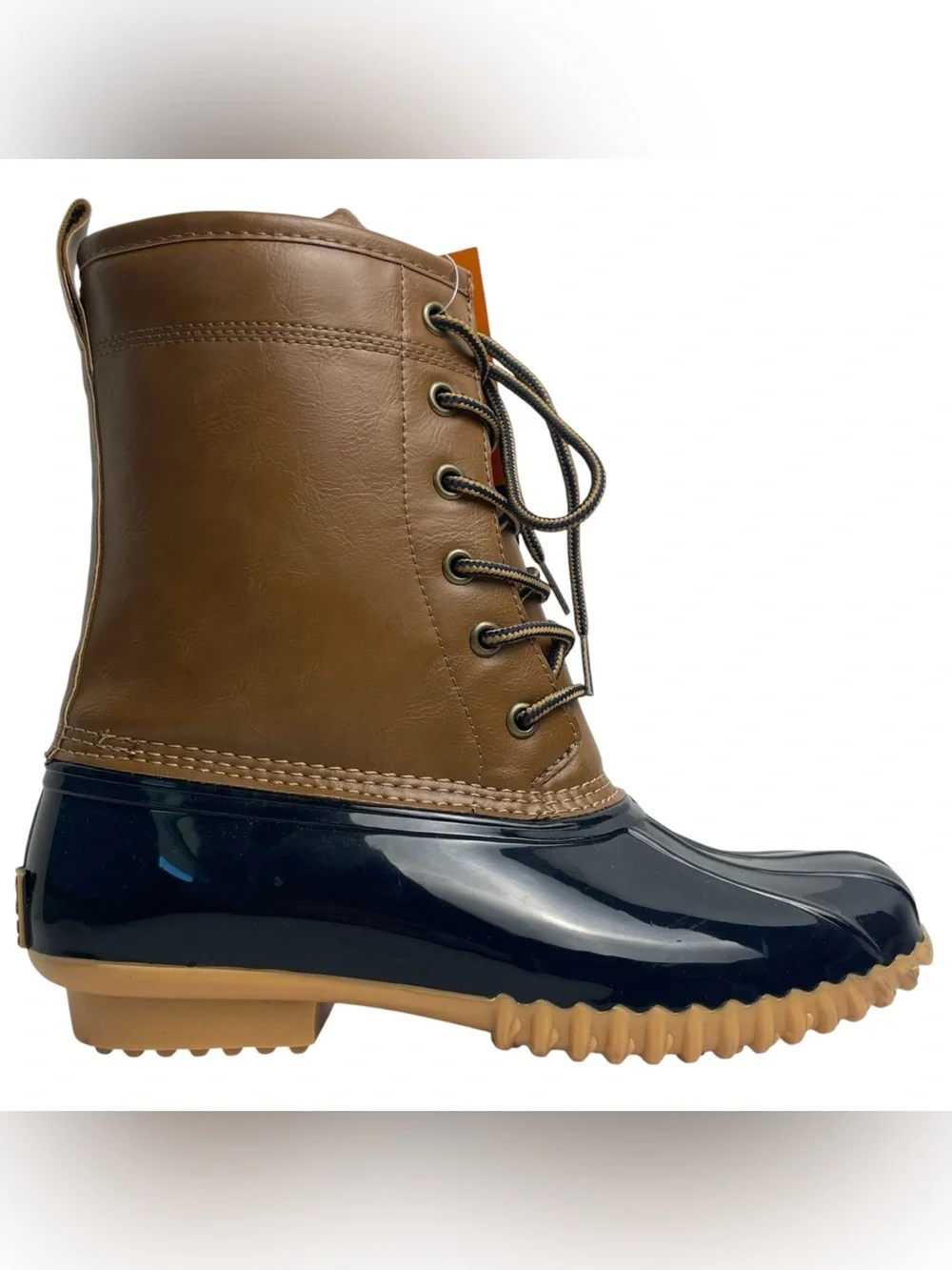 Sporto NWT The Original Duck Ariel Rain Snow Boot Lace Up Plaid Lined Sz 7.5 M